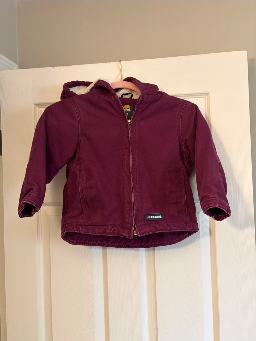 Berne Kids Hooded Jacket in Plum